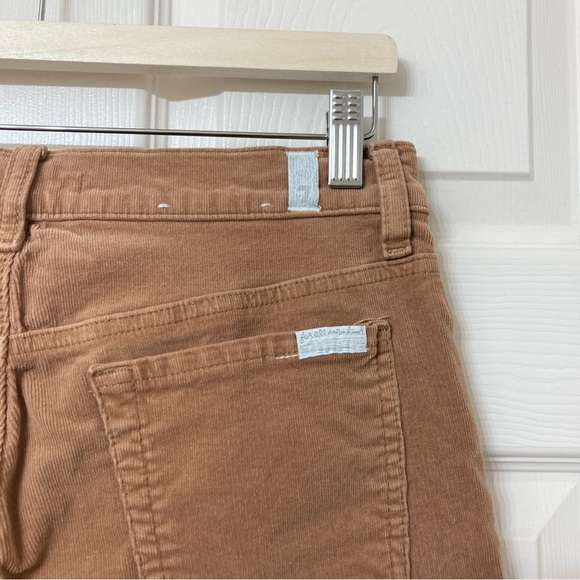 7 For All Mankind Tan Cropped Wide Leg Corduroy Jeans 30 - Picture 8 of 13